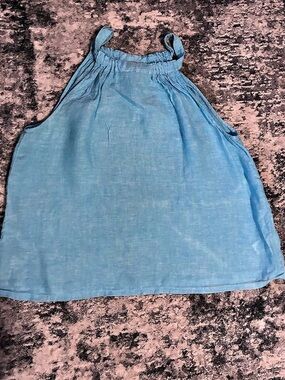 Nicole Miller Blue Linen Shirt Size Large